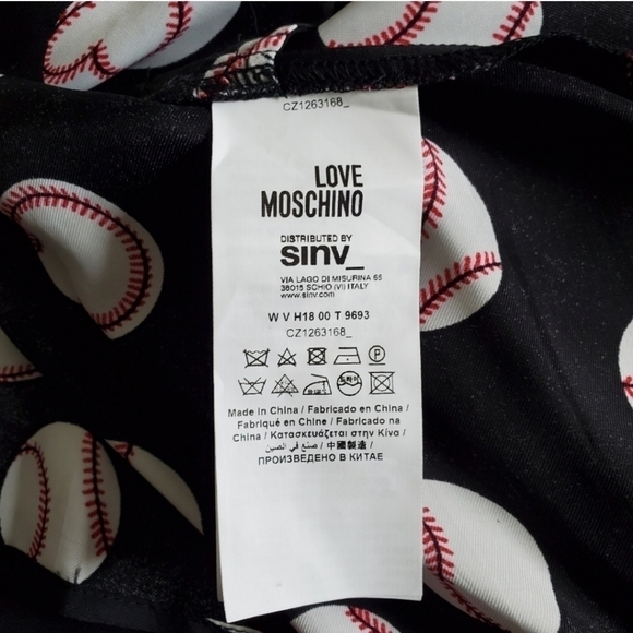 New Love Moschino Baseball Print Mini Dress NWOT Size 6 US - Picture 14 of 16